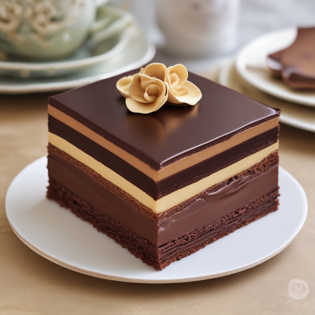 Luxurious opera cake